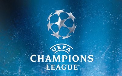 UEFA Champions League, logo, sininen tausta, luova, UEFA