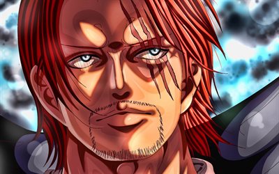 Shanks, portrait, One Piece, artwork, manga, One Piece characters