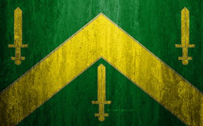 Brezilyalı şehirlerin Campina Grande bayrağı, 4k, taş, arka plan, Brezilya, şehir, grunge bayrak, Campina Grande, Campina Grande bayrak, grunge sanat, taş doku, bayraklar