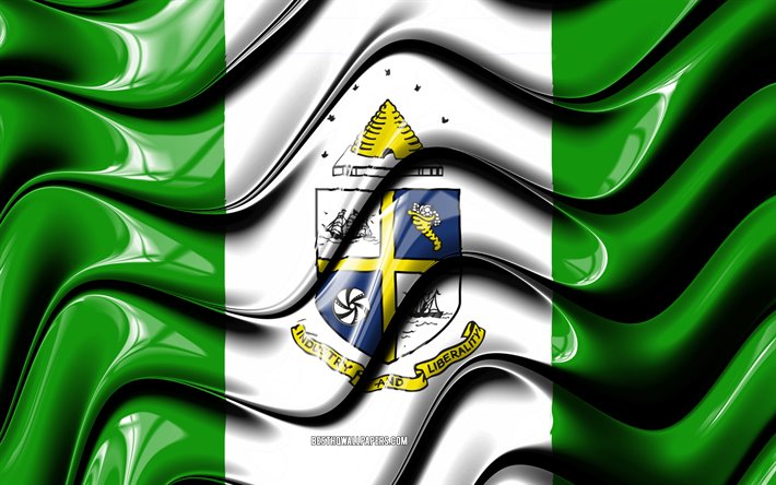 St Catharines Flag, 4k, Cities of Canada, North America, Flag of St Catharines, 3D art, St Catharines, Canadian cities, St Catharines 3D flag, Canada