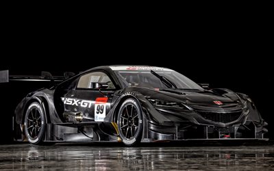 Honda NSX-GT, 2020, le carbone supercar, voiture de course, noir supercar tuning NSX-GT, Japonais voitures de sport, Honda