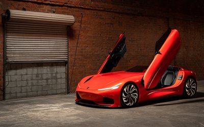 Karma SC1 Vision, 2020, elettrica convertibile, convertibile arancio, arancio Karma SC1, sport auto elettrica, Karma