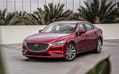 2020, Mazda 6, n&#228;kym&#228; edest&#228;, ulkoa, punainen ylellisyytt&#228; sedan, uusi punainen Mazda 6, japanilaiset autot, Mazda