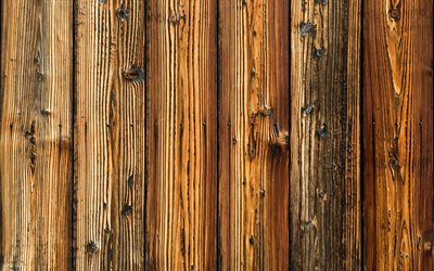 verticale des planches de bois, 4k, macro, en bois brun texture, en bois, lignes, en bois brun origines, de troncs d&#39;arbre, de bois, de textures, de brun origines