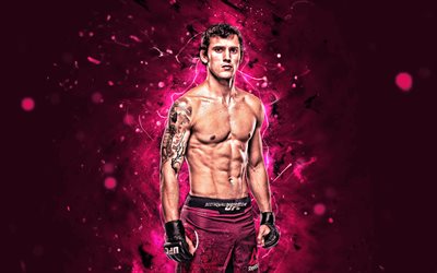 Claudio Puelles, 4k, violet n&#233;on, P&#233;ruvienne combattants, MMA, UFC, arts martiaux Mixtes, Claudio Puelles 4K, les combattants de l&#39;UFC, El Nino