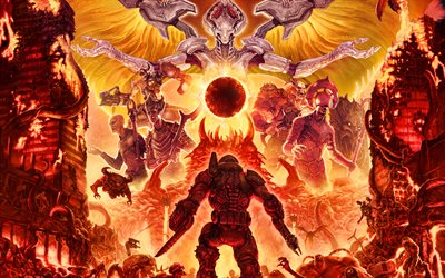 Doom Eternal, 4k, poster, 2019 games, shooter, 2019 DOOM Eternal