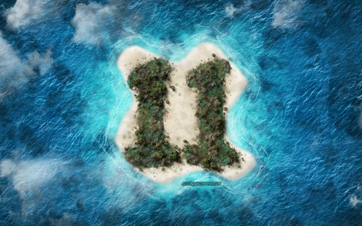 Happy 11th Birthday, Tropical Island, Happy 11 Years Birthday, Ocean, Letter Island, 11th Happy Birthday, 11 Years Birthday, Happy Birthday Background