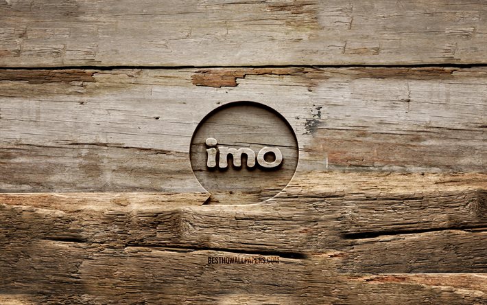 IMO puinen logo, 4K, puiset taustat, tuotemerkit, IMO-logo, luova, puunveisto, IMO