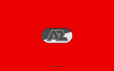 AZ Alkmaar, red background, Dutch football team, AZ Alkmaar emblem, Eredivisie, Alkmaar, Netherlands, football, AZ Alkmaar logo