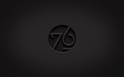 system76 carbon logo, 4k, grunge art, carbon background, creative, system76 black logo, Linux, system76 logo, system76