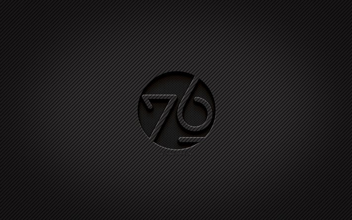 logotipo de carbono do system76, 4k, arte do grunge, fundo de carbono, criativo, logotipo preto do system76, Linux, logotipo do system76, sistema 76
