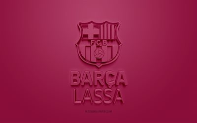 FC Barcelona Basquet, creative 3D logo, burgundy background, Spanish basketball team, Liga ACB, Barcelona, Spain, 3d art, basketball, FC Barcelona Basquet 3d logo
