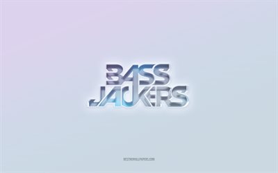 Logo di Bassjackers, testo 3d ritagliato, sfondo bianco, logo 3d di Bassjackers, emblema di Bassjackers, Bassjackers, logo in rilievo, emblema 3d di Bassjackers