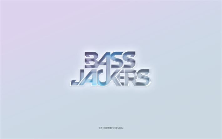 bassjackers-logo, ausgeschnittener 3d-text, wei&#223;er hintergrund, bassjackers-3d-logo, bassjackers-emblem, bassjackers, gepr&#228;gtes logo, bassjackers-3d-emblem
