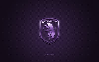 K Beerschot VA, Belgian football club, Jupiler Pro League, purple logo, purple carbon fiber background, Belgian First Division A, football, Antwerp, Belgium, K Beerschot VA logo