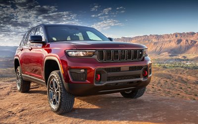 Jeep Grand Cherokee Trailhawk, 4k, desert, 2022 cars, SUVs, offroad, HDR, Cherokee WL, 2022 Jeep Grand Cherokee Trailhawk, Jeep