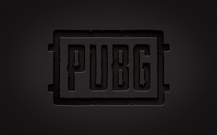 Pubg logo in carbonio, 4k, PlayerUnknowns Battlegrounds, grunge, sfondo carbonio, creativo, logo nero Pubg, giochi online, logo Pubg, Pubg