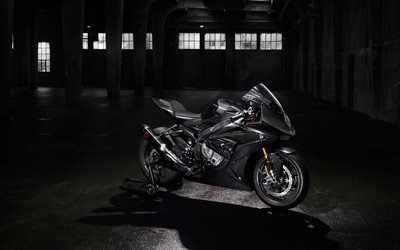 A BMW HP4 Corrida, 2017, bicicleta de carbono, preto motocicletas, Motocicletas BMW