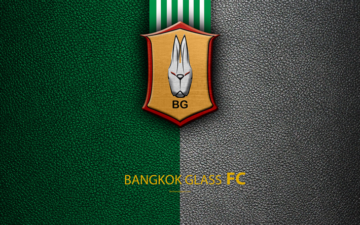 bangkok glass fc, 4k, thai-fu&#223;ball-club, logo, emblem, leder textur, bangkok, thailand, thail&#228;ndische liga 1, fu&#223;ball, thai premier league
