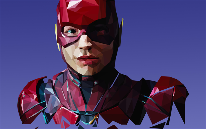 Flash, abstract art, superheroes, Justice League, The Flash