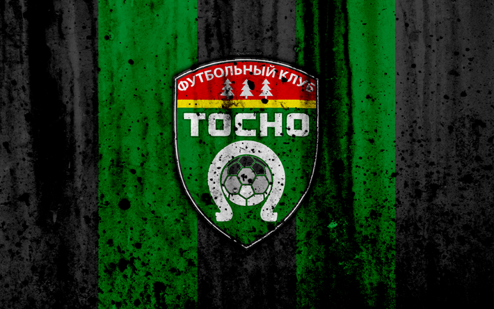 4k, FC Tosno, グランジ, ロシアのプレミアリーグ, 美術, サッカー, サッカークラブ, ロシア, Tosno, ロゴ, 石質感, Tosno FC