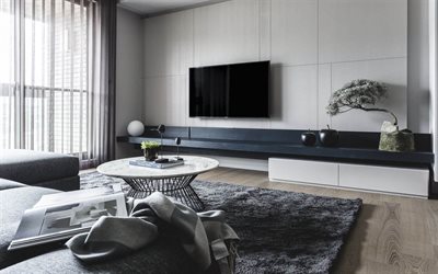 Download wallpapers living room stylish design, modern interior, living ...
