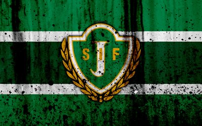 4k, FC Jonkopings, grunge, Allsvenskan, soccer, art, football club, Sweden, Jonkopings, logo, stone texture, Jonkopings FC