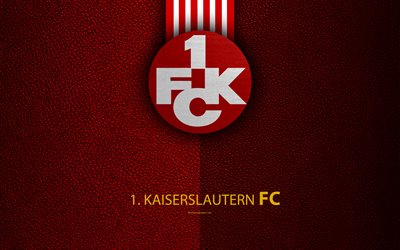 FC Kaiserslautern, FC, 4K, Bundesliga 2, texture in pelle, squadra di calcio tedesca, logo, Kaiserslautern, Germania, seconda divisione, calcio