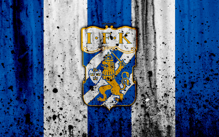 4k, G&#246;teborg FC, grunge, Allsvenskan, jalkapallo, art, football club, Ruotsi, G&#246;teborg, logo, kivi rakenne