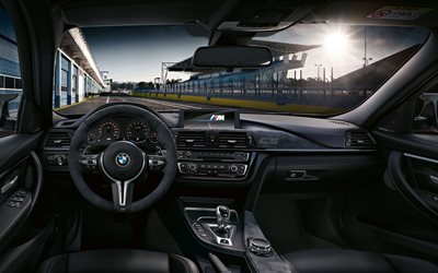 BMW M3 CS, 2018 السيارات, السيارات الألمانية, F80, لوحة القيادة, الداخلية, الجديدة M3, BMW