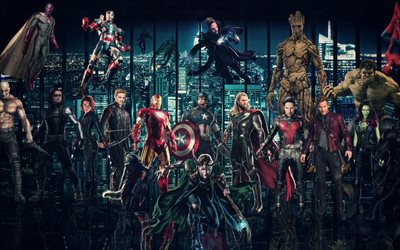 Avengers Infinty Guerra, 4k, 2018 film, supereroi