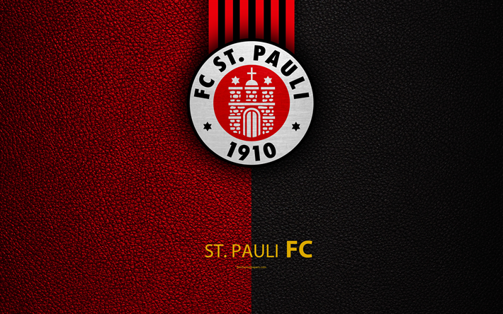 fc st pauli 4k, leder textur, deutscher fu&#223;ball-club, logo, hamburg, germany, bundesliga 2, zweite liga, fu&#223;ball