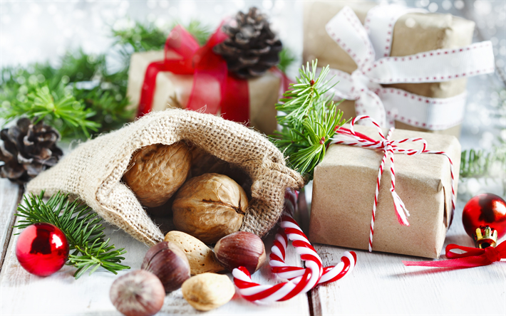 Natale, noci, regalo, nocciole, Nuovo Anno, decorazione