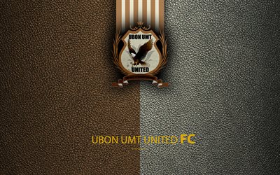 Ubon UMT United FC, 4K, Tha&#239; Club de Football, le logo, l&#39;embl&#232;me, le cuir de texture, Ubon Ratchathani, Tha&#239;landais de la Ligue 1, le football, la Thai Premier League