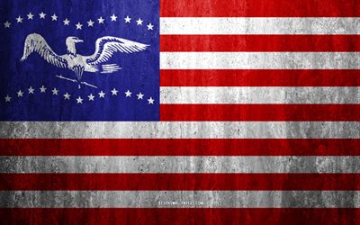 Bandiera di Fremont, in California, 4k, pietra, sfondo, Americano, citt&#224;, grunge, bandiera, Fremont, stati UNITI, arte, texture, le bandiere delle citt&#224; americane