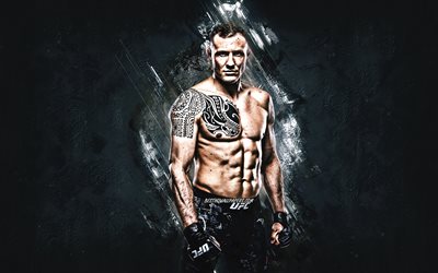 ジャックHermansson, UFC, スウェーデンの戦闘機, 格闘大会, グレーの石背景, 肖像