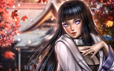 Hinata Hyuga, autumn, Naruto characters, Hyuga, Uzumaki Hinata, Naruto, artwork