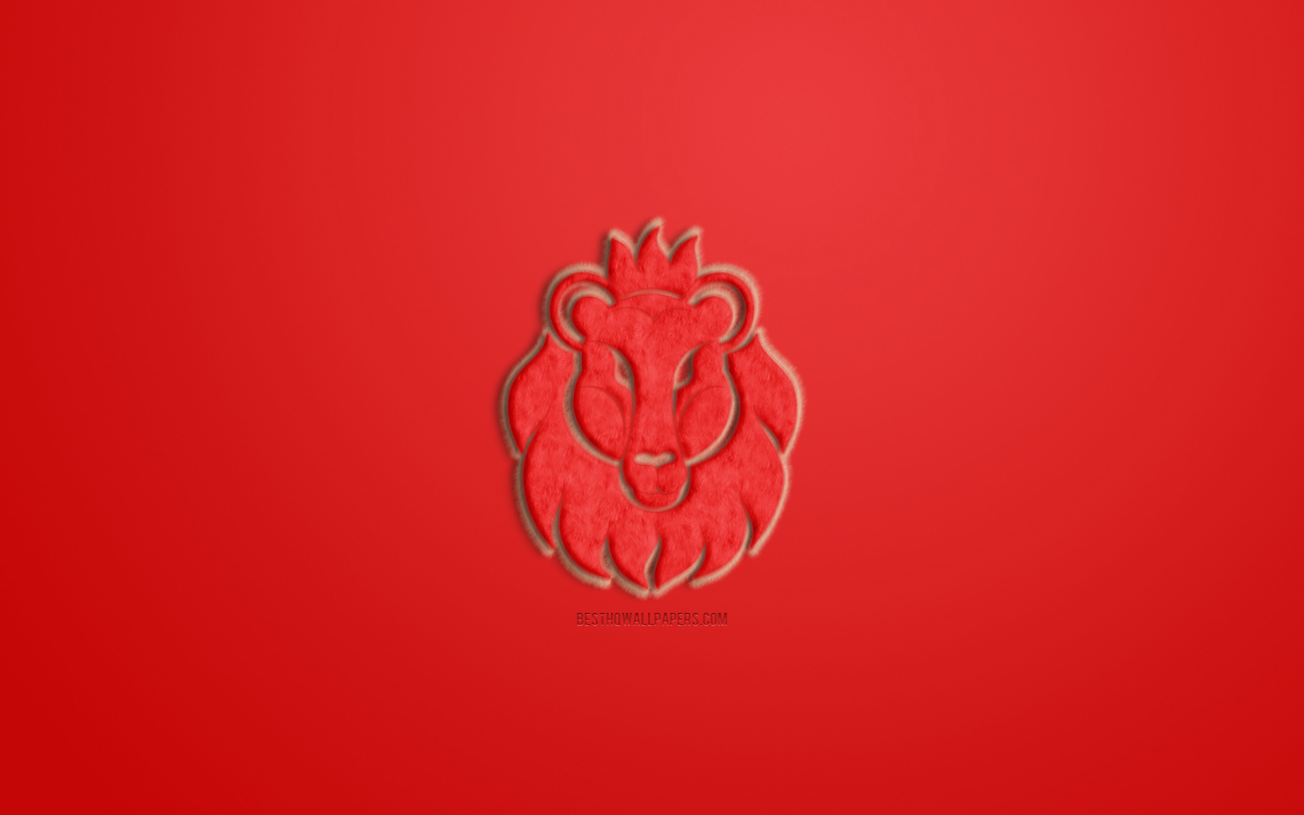 Download wallpapers Leo Zodiac Sign, red fur sign, horoscope signs, zodiac  signs, Leo Sign, astrological sign, Leo, red background for desktop with  resolution 2560x1600. High Quality HD pictures wallpapers