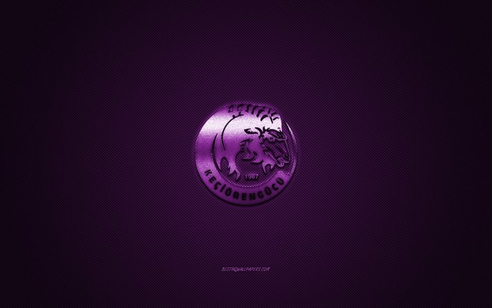 Keciorengucu, turc, club de football, 1 Lig, logo violet, pourpre fibre de carbone de fond, football, Ankara, Turquie, Keciorengucu logo