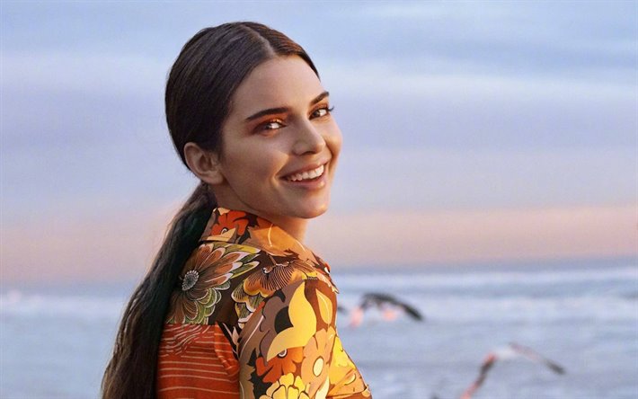 Kendall Jenner, 2019, smile, american actress, beauty, brunette woman, american celebrity, Jenner sisters, Kendall Jenner photoshoot