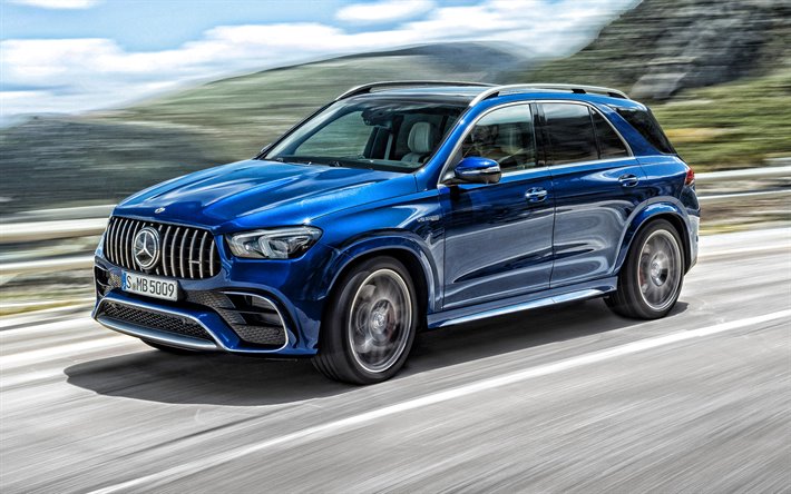 Mercedes-AMG GLE 63 S, 2020, exterior, front view, new blue GLE, luxury SUV, new blue, german cars, Mercedes