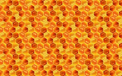 textura de favo de mel, 4k, texturas, favo de mel fundos, mel texturas, mel, favo de mel