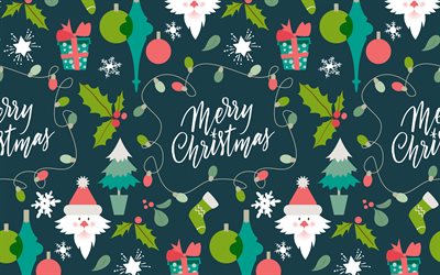 Merry Christmas, Happy New Year, Christmas seamless texture, Christmas background, texture with santa claus