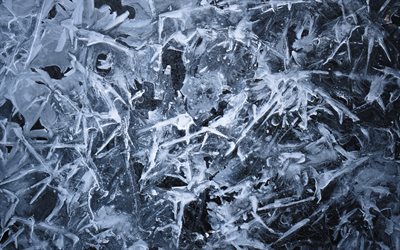 gelo textura, fundo com gelo, gelado padr&#245;es, gelo em um plano de fundo preto, &#225;gua congelada textura