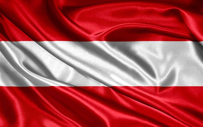 Flag of Austria, silk flag, silk fabric, Austrian flag, national symbol, Austria flag