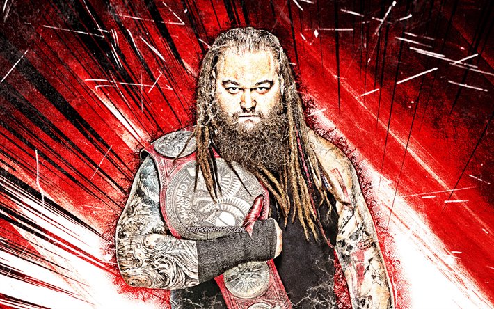 Bray Wyatt, grunge de l&#39;art, de la WWE, des lutteurs am&#233;ricains, rouge, abstrait, de rayons, de lutte, de Windham-Laurent Rotonde, les lutteurs