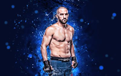 Jared Gordon, 4k, blue neon lights, american fighters, MMA, UFC, Mixed martial arts, Jared Gordon 4K, UFC fighters, MMA fighters