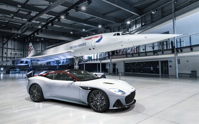 Aston Martin DBS Superleggera Concorde Edition, 2019, dış, beyaz spor coupe, yeni beyaz DBS Superleggera, &#246;zel s&#252;r&#252;mleri, İngiliz spor araba, Aston Martin
