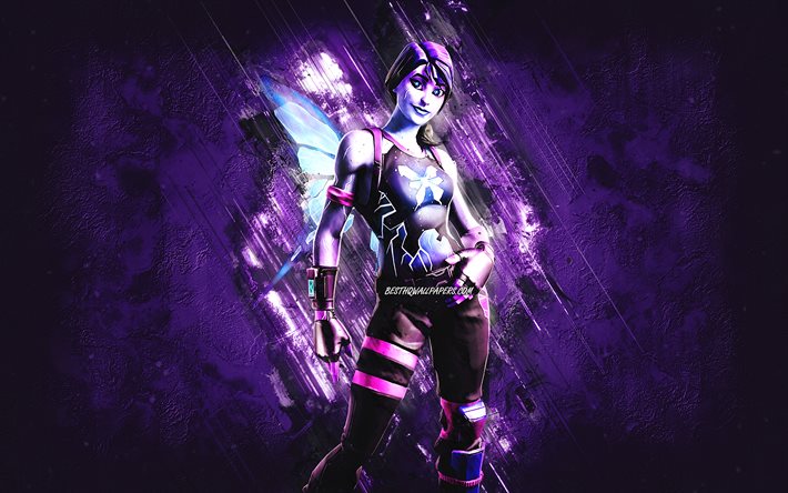 Fortnite Dream Skin, Fortnite, main characters, purple stone background, Dr...
