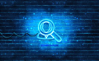 Find People neon icon, 4k, blue background, neon symbols, Find People, neon icons, Find People sign, computer signs, Find People icon, computer icons